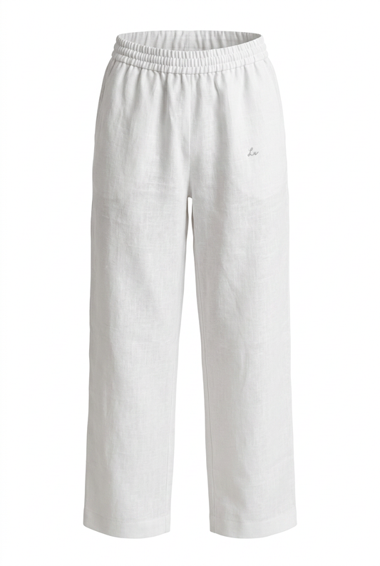 French White Linen Trousers